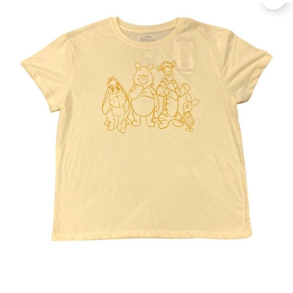 Disney Winnie The Pooh Women's Soft Short Sleeve yellow Graphic Print T-Shirt Si - Picture 2 of 6